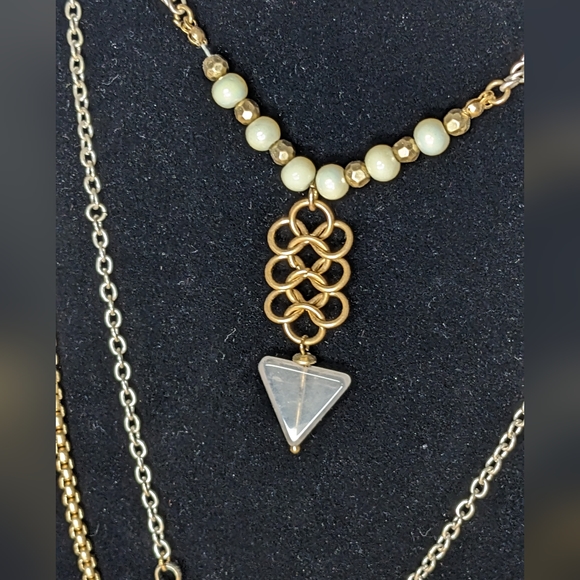 Multi chain silver and gold necklace - Picture 2 of 6